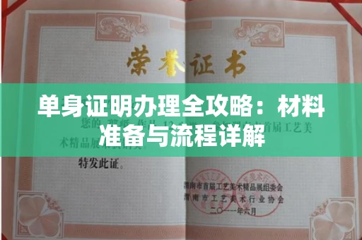 全国单身证明办理全攻略:材料准备与流程详解